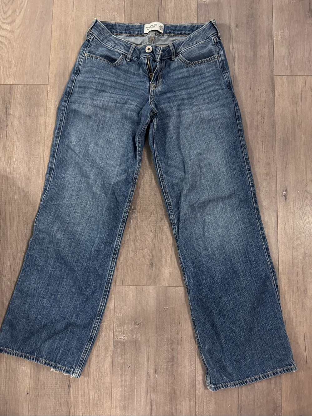 abercrombie kids Straight Leg Denim Jeans - Medium Blue